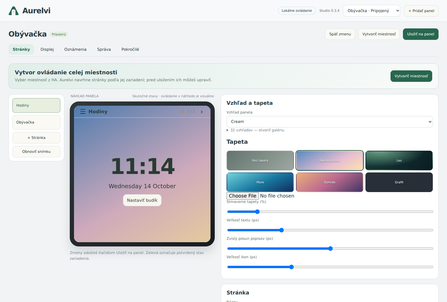 Aurelvi Studio editor with page list, preview and inspector